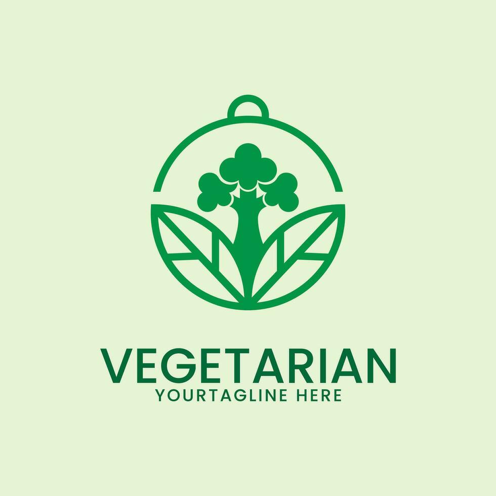 vegetarian logo vector illustration design