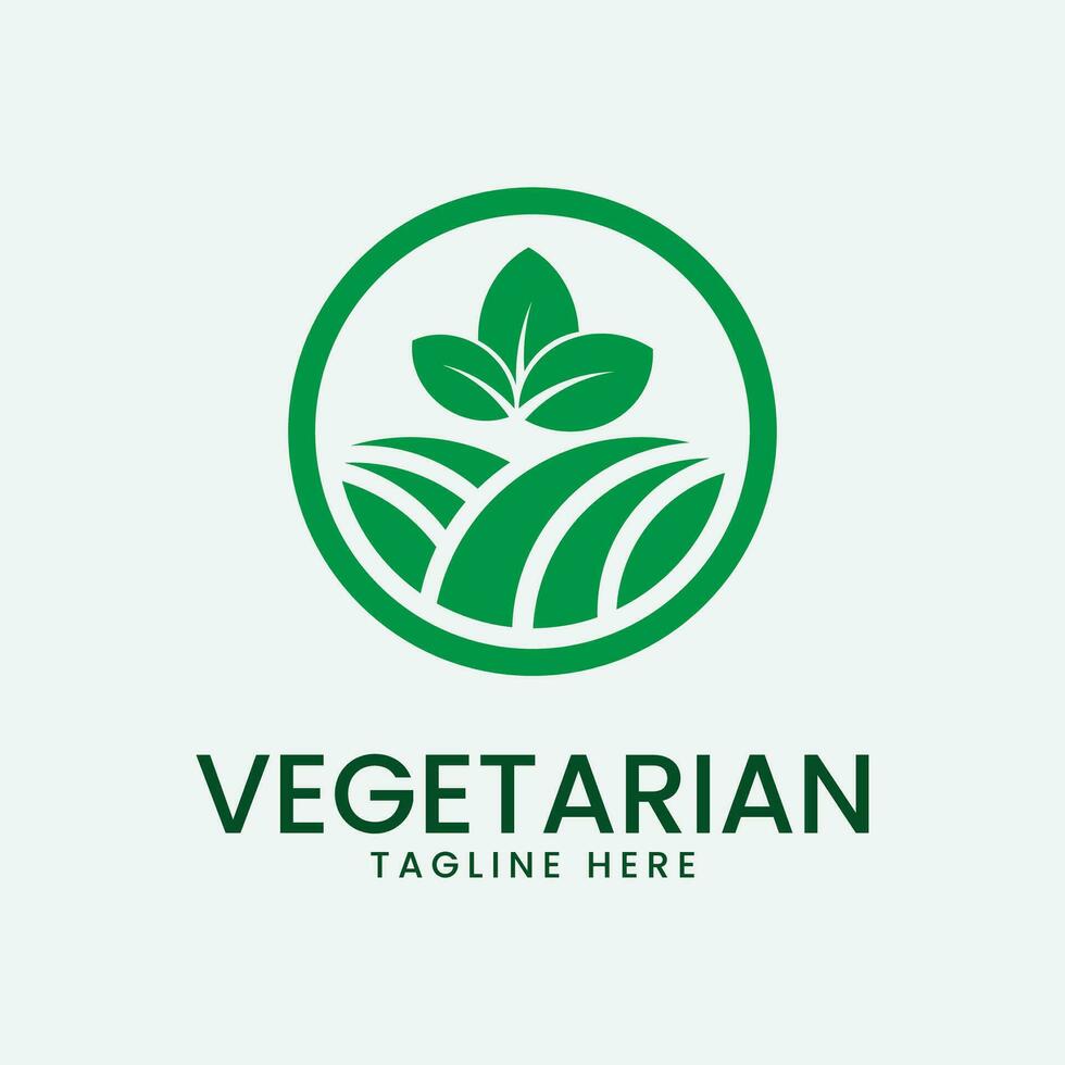 vegetariano logo vector ilustración diseño