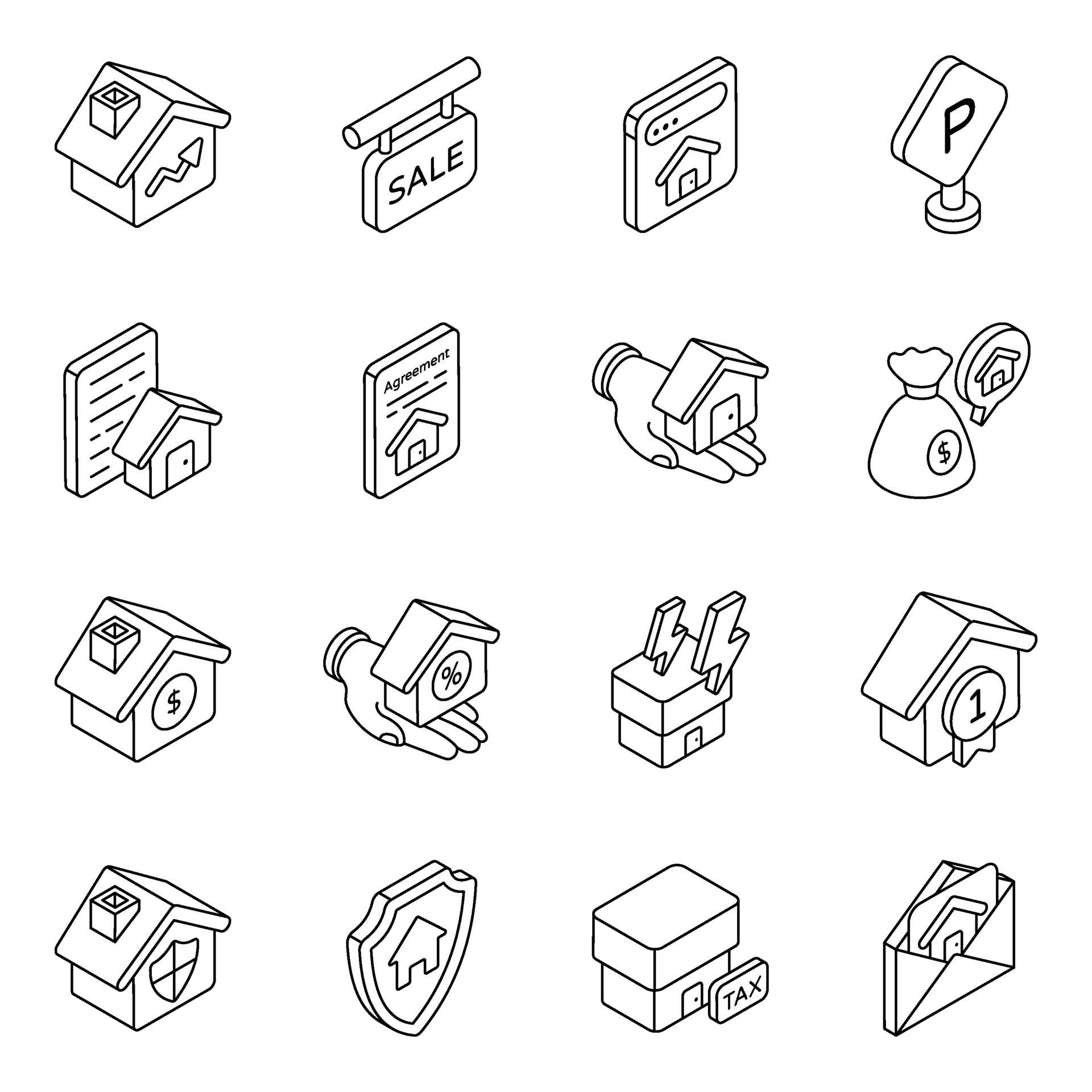 Pack of Property Linear Icons 27585073 Vector Art at Vecteezy
