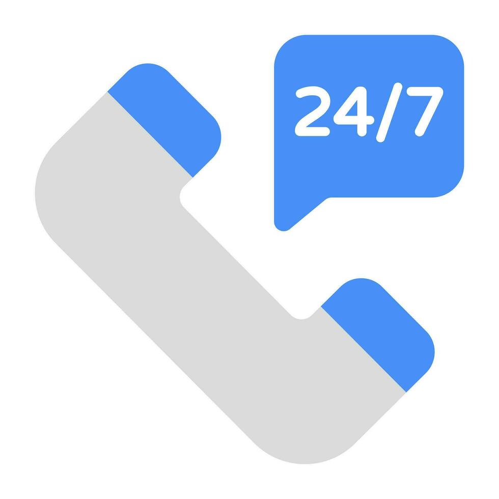 A flat design icon of phone call vector