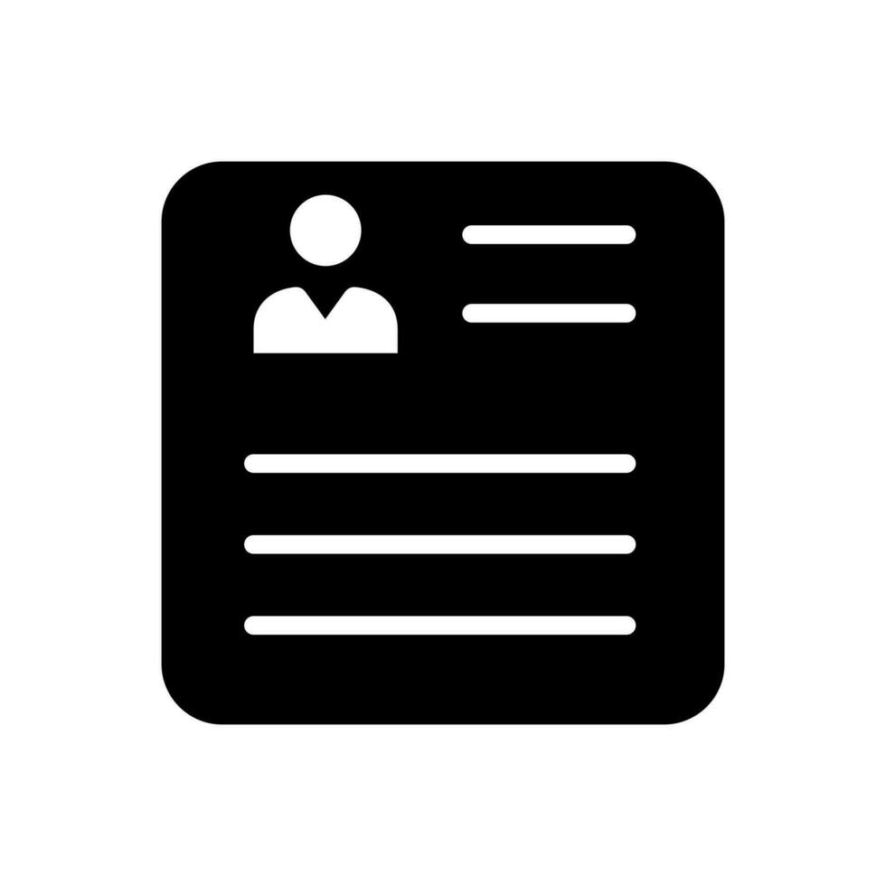 Resume Vector Icon,Job interview form illustratio,diisolasi dengan latar belakang putih.
