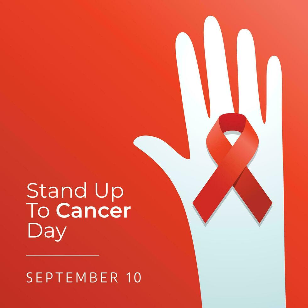 standup to cancer day design template good for  celebration. heart vector design. ribbon vector. flat design. eps 10.