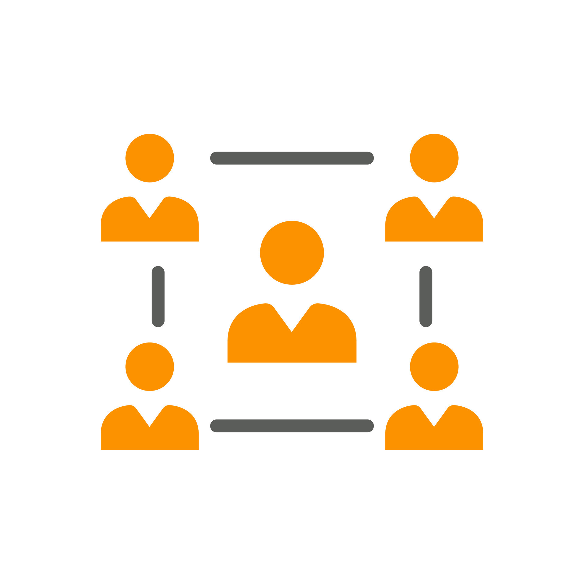 Concept of unity and teamwork. Togetherness and cooperation icon. Group