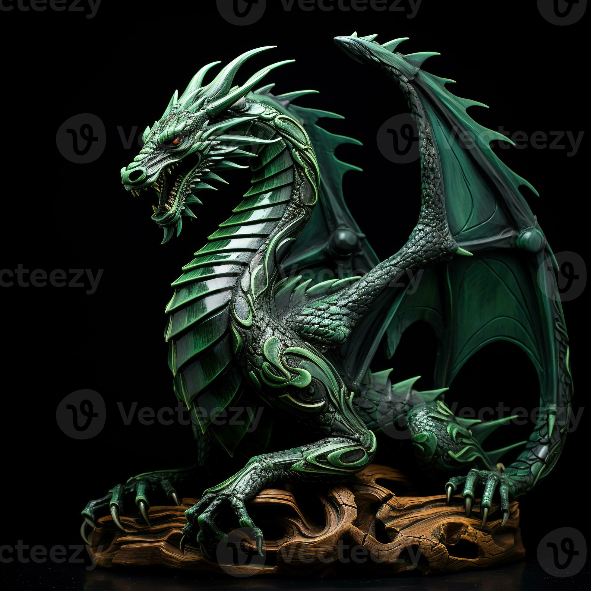 Green wooden dragon, new year 2024. 27594677 Stock Photo at Vecteezy
