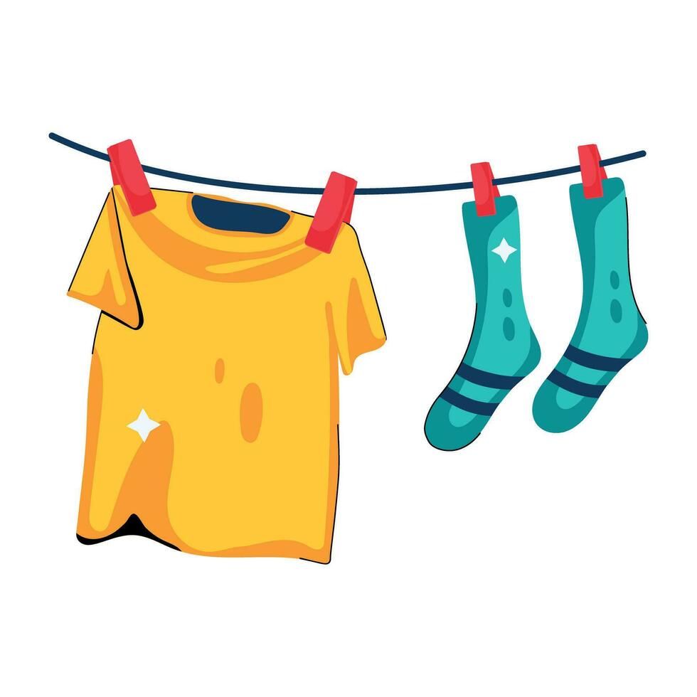 Trendy Hanging Clothes vector