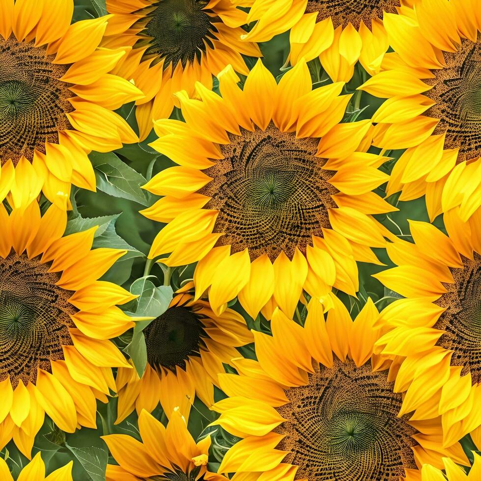 Beautiful Sunflower Pattern. Generative Ai photo