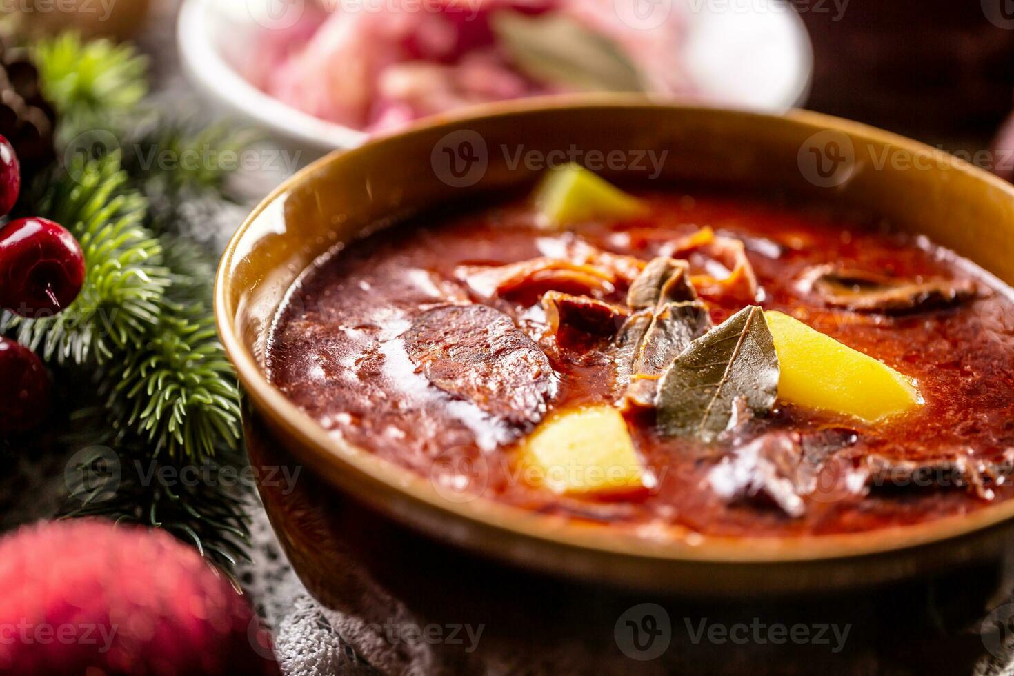 Cabbage soup - Kapustnica, a traditional Slovak festive dish photo