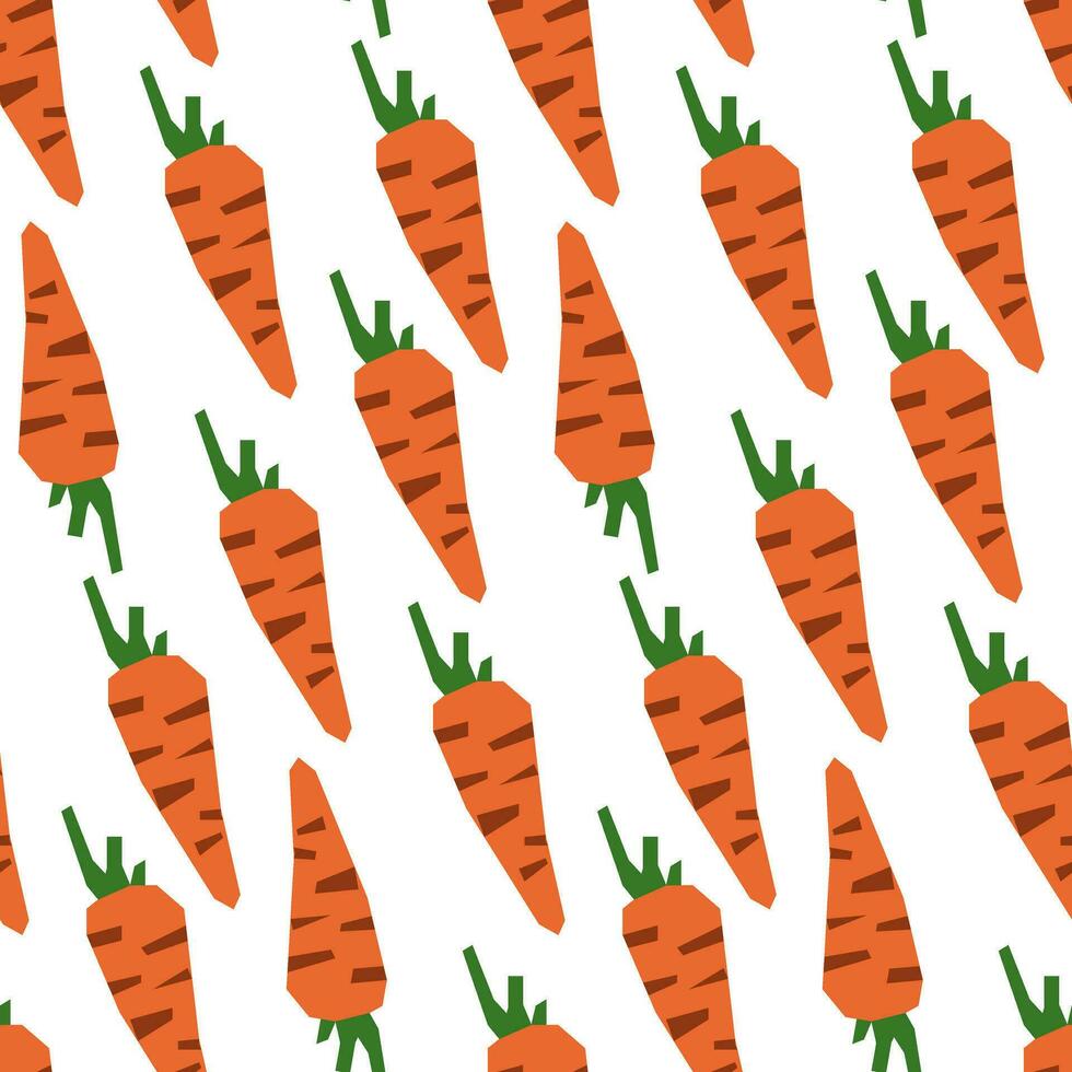 dibujos animados sin costura modelo con zanahorias en un blanco antecedentes. vegetal tema fondo, vector ilustración de verduras, sano vegano comida escritorio fondo de pantalla. embalaje para productos