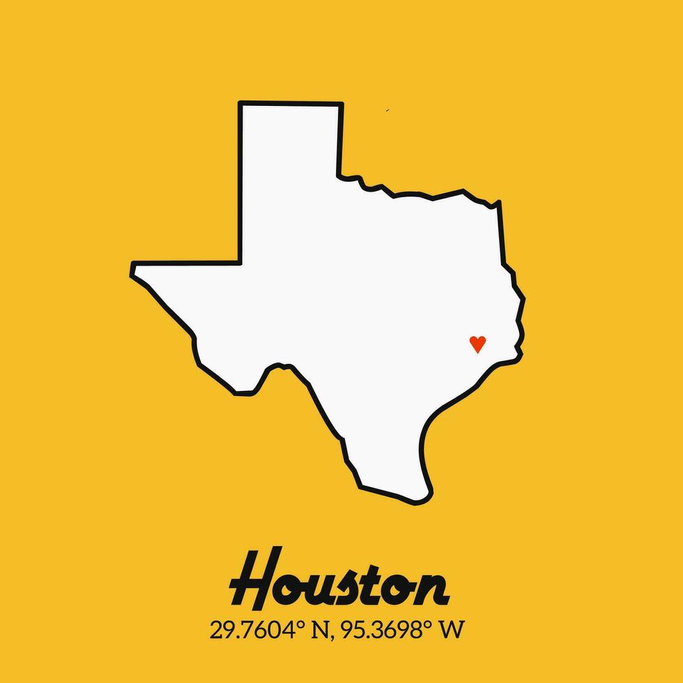 vector de houston ciudad en Texas con coordinar, unido estado, Perfecto para imprimir, camiseta diseño