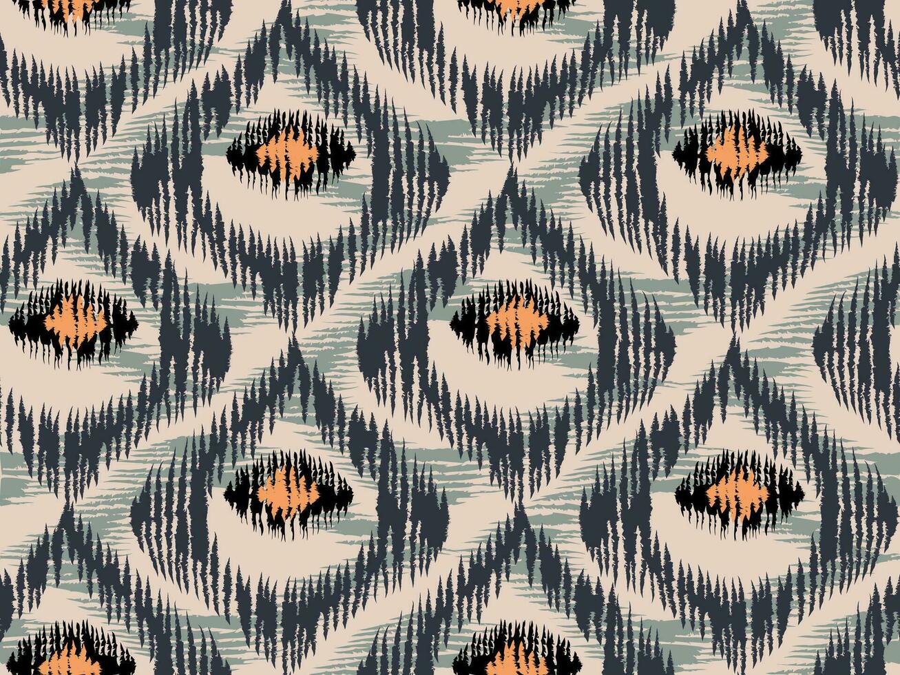 Vintage vector seamless pattern in ikat style.