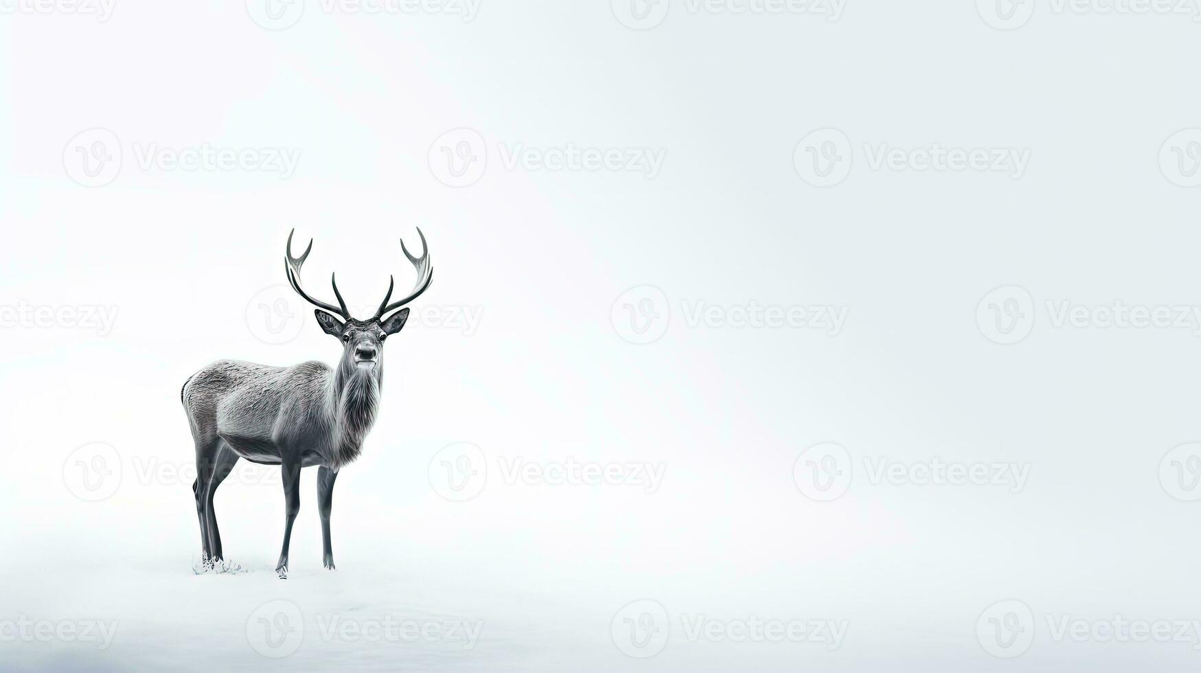 Reindeer s beautiful portrait on a white background. silhouette concept photo