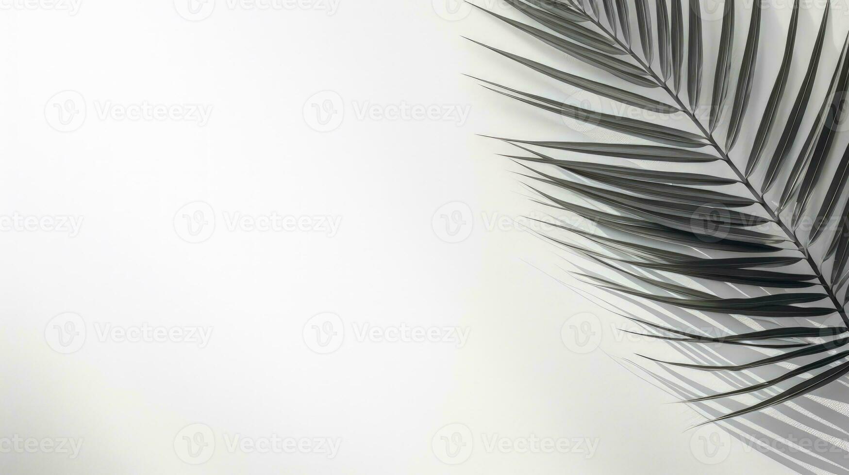 Abstract natural concept white wall with blurred palm leaf shadow Space for text overlay effect for design. silhouette concept photo