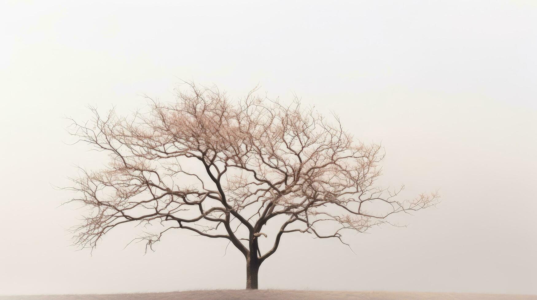 Silhouette of bare tree against cloudy sky photo