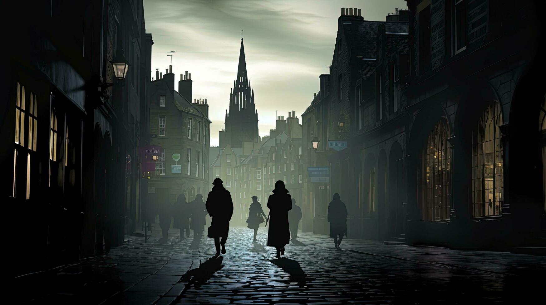 Edinburgh s Royal Mile silhouette photo