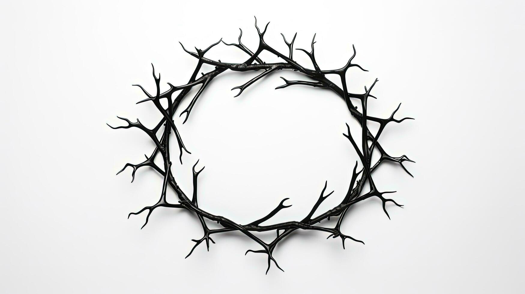 White background top view of crown of thorns. silhouette concept photo