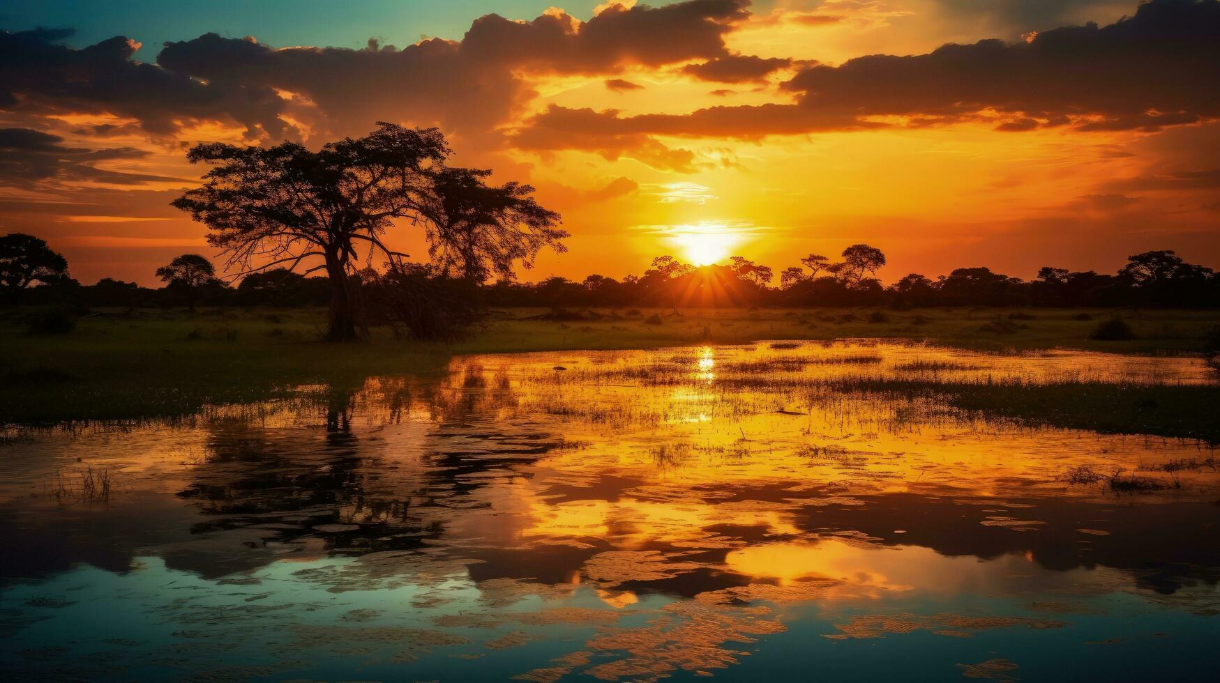 Stunning scenery of the world s largest wetlands in northern Pantanal Brazil showcasing breathtaking wildlife nature and riverside views. silhouette concept photo