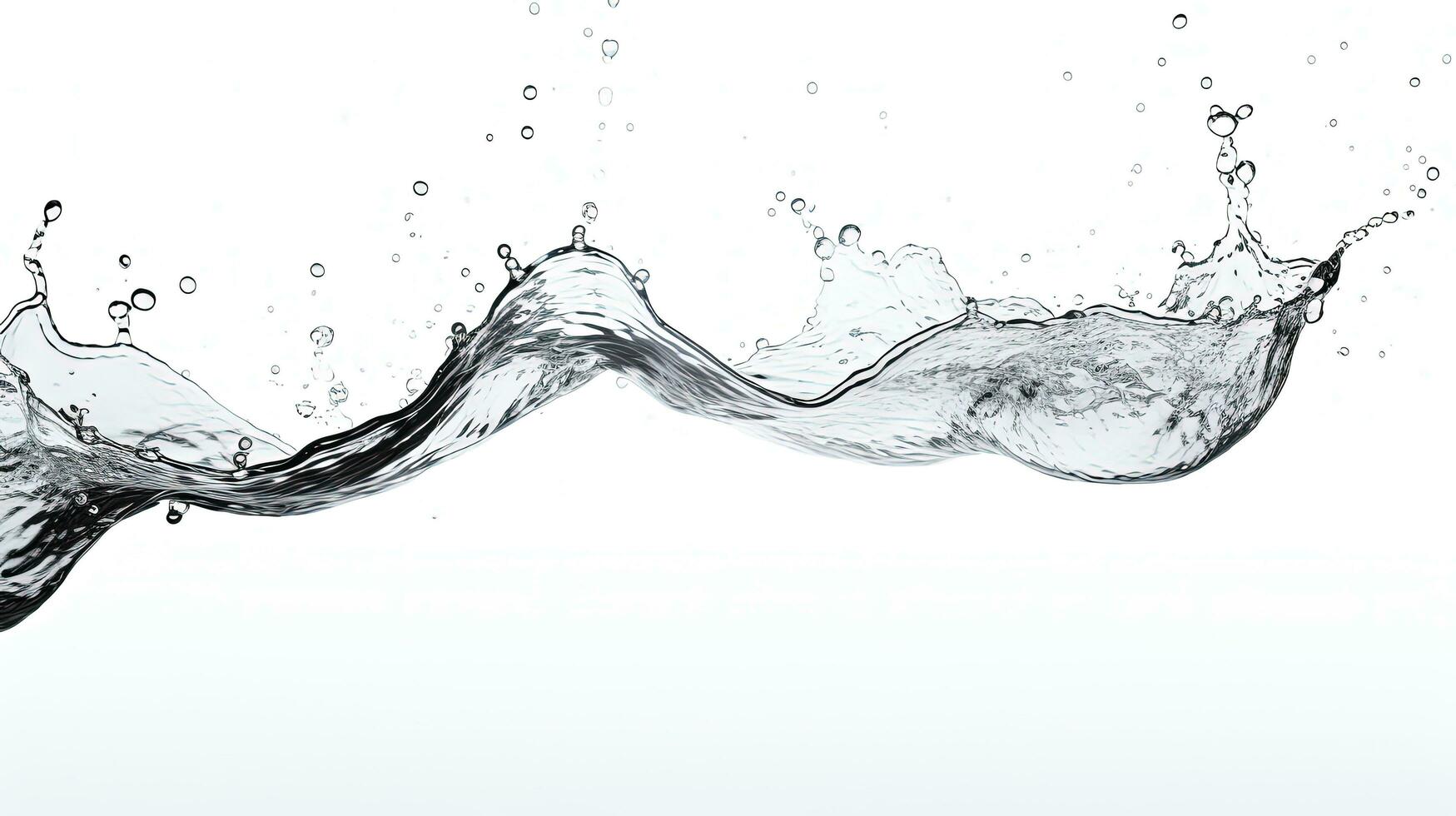 Fresh and clear water splash isolated on white background. silhouette concept photo