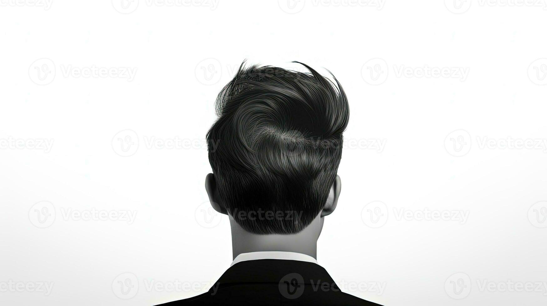 Designer s stylish hairdo isolated on white background. silhouette concept photo