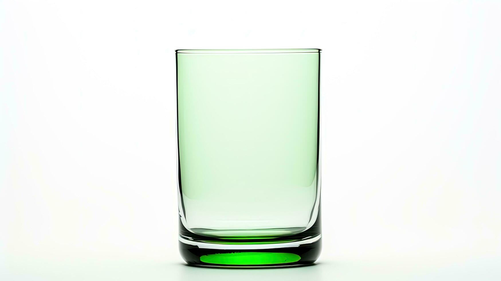 Isolated green glass on white background. silhouette concept photo