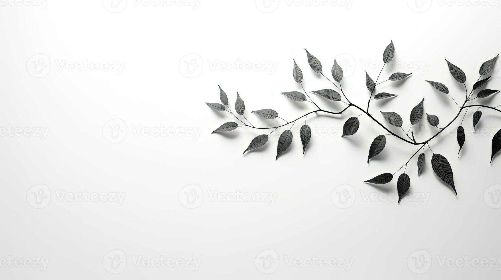 Shadow of tree leaves on white wall background. silhouette concept photo