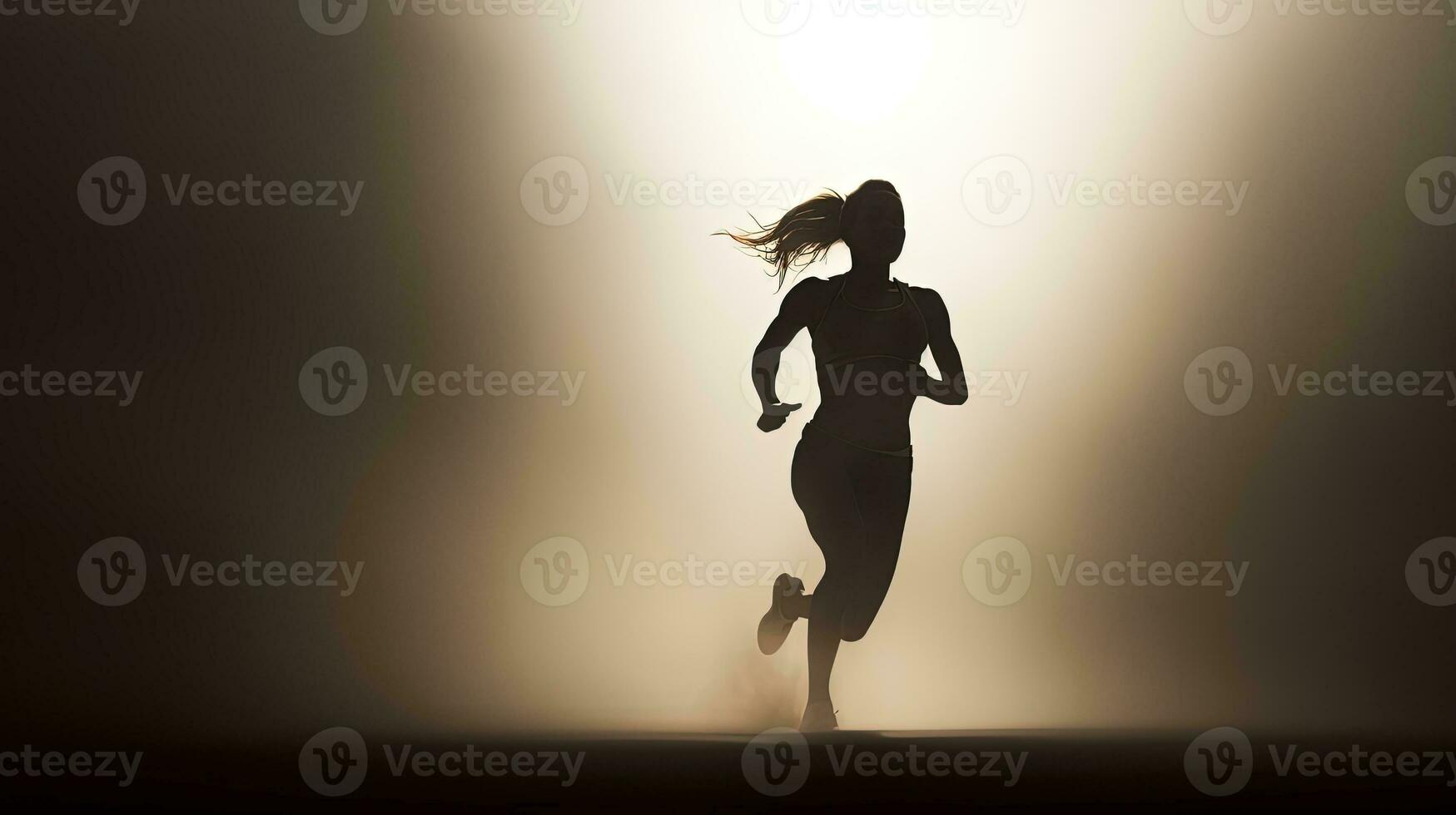 Woman runner silhouette photo
