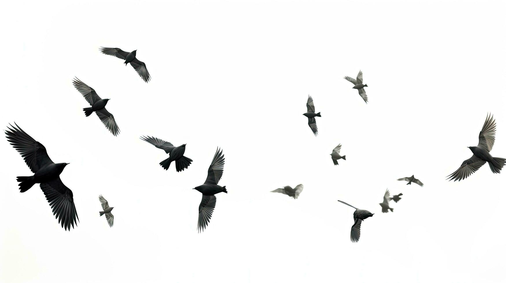 Group of white birds on a backdrop. silhouette concept photo