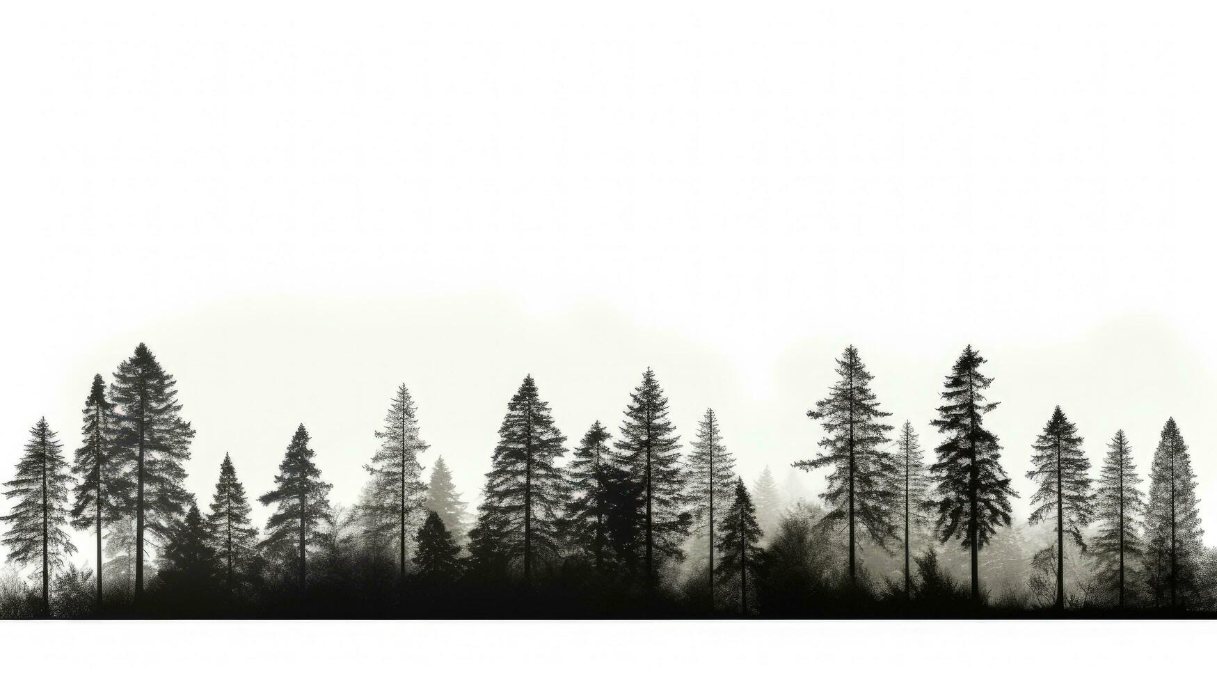 Pine Tree Line Silhouette