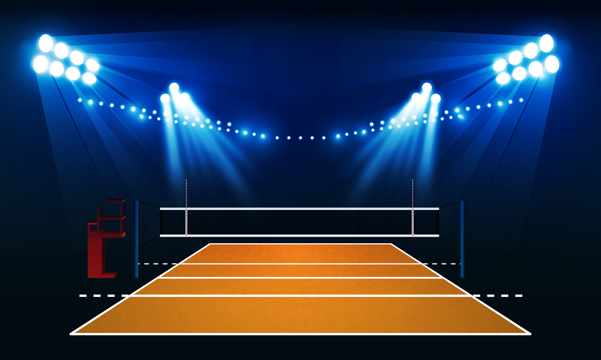 Volleyball court arena field with bright stadium lights vector design ...