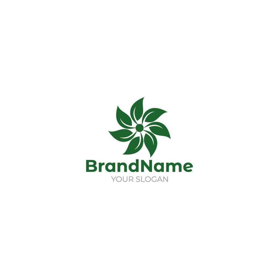 Seven Leaves Logo Design Vector