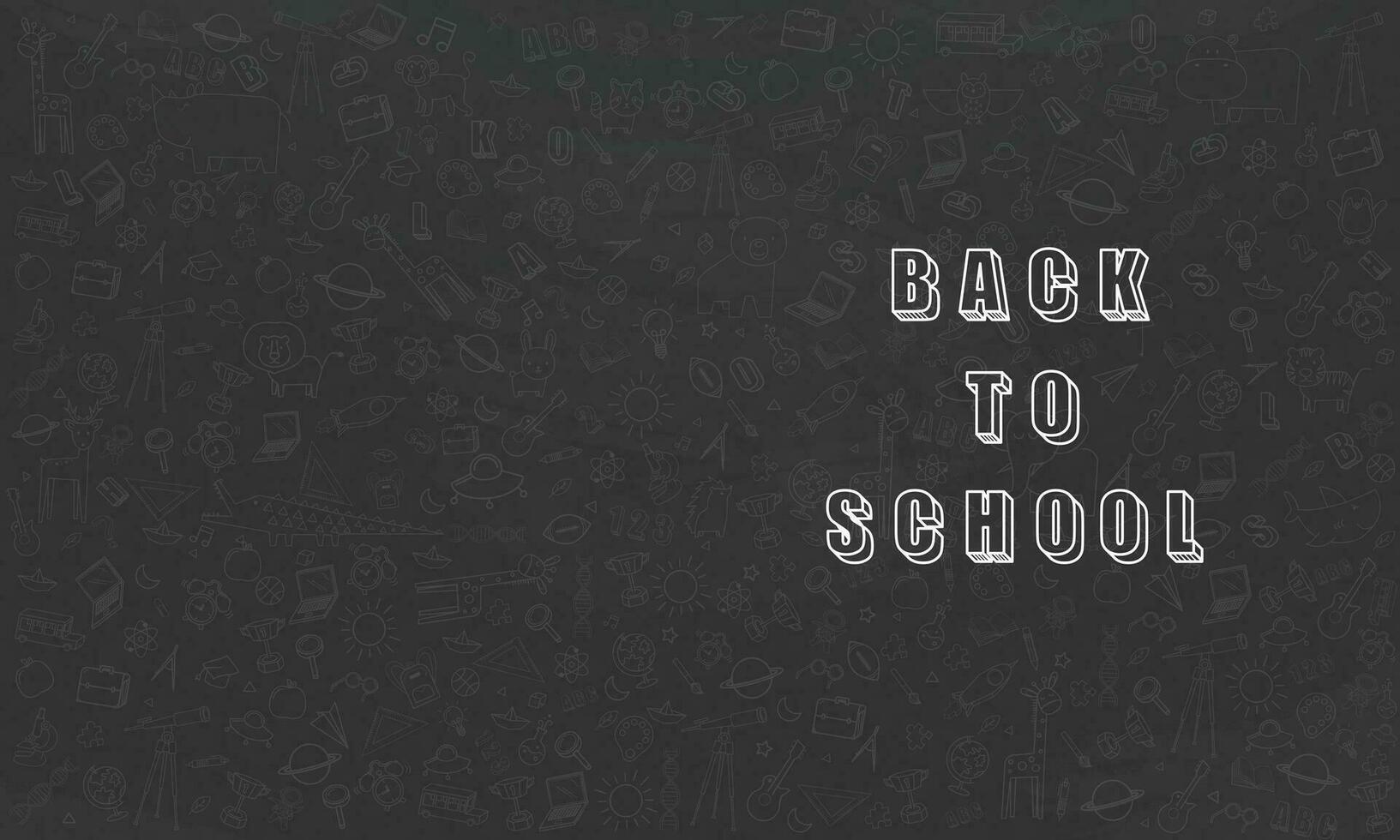 Concept of Education Home School background chalkboard with different stuff. Welcome back to school design vector. vector