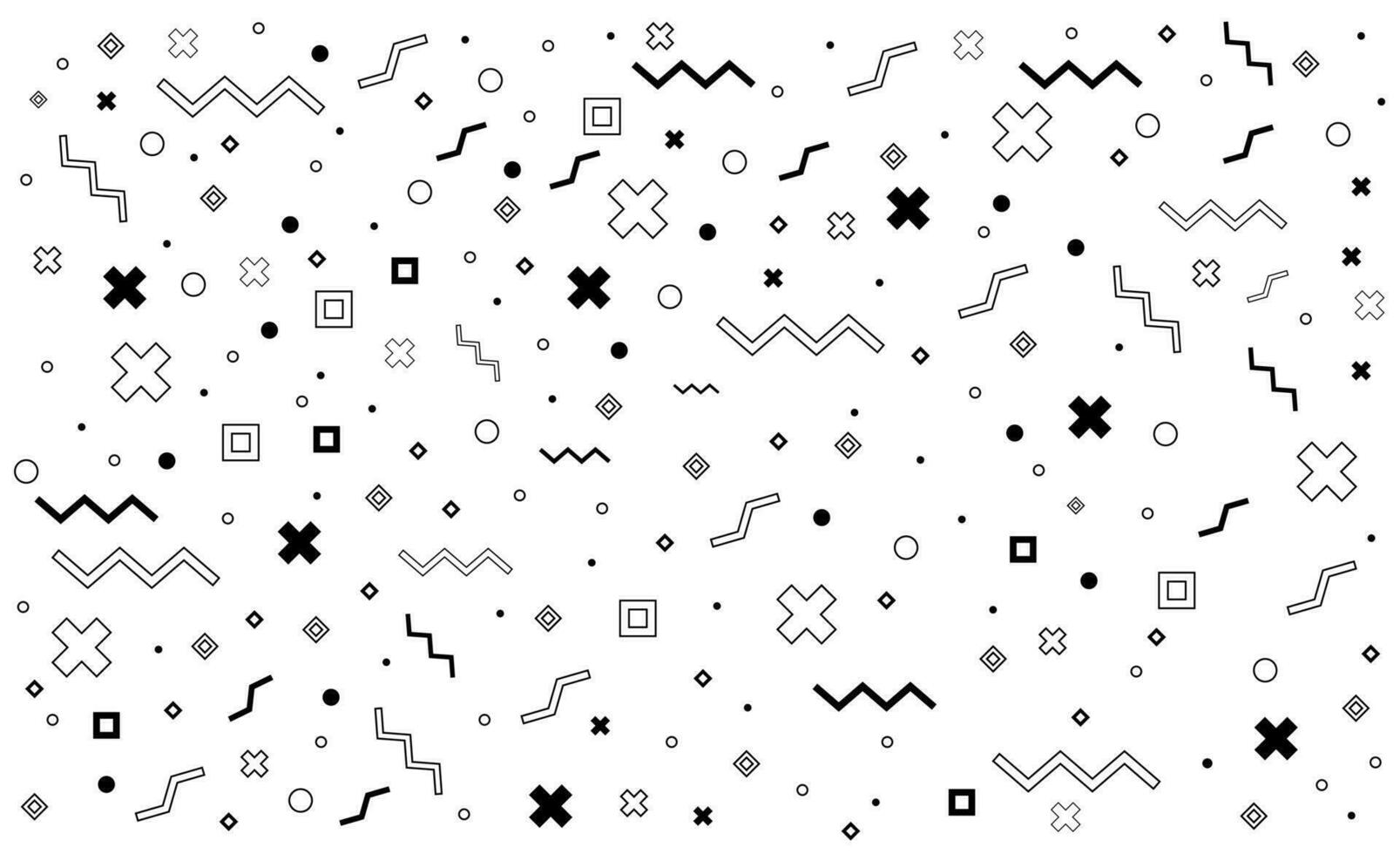 Pattern Hipster Abstract. Form Geometric Line Shapes. fashion style seamless background, banner, poster.Illustration Black - White vector