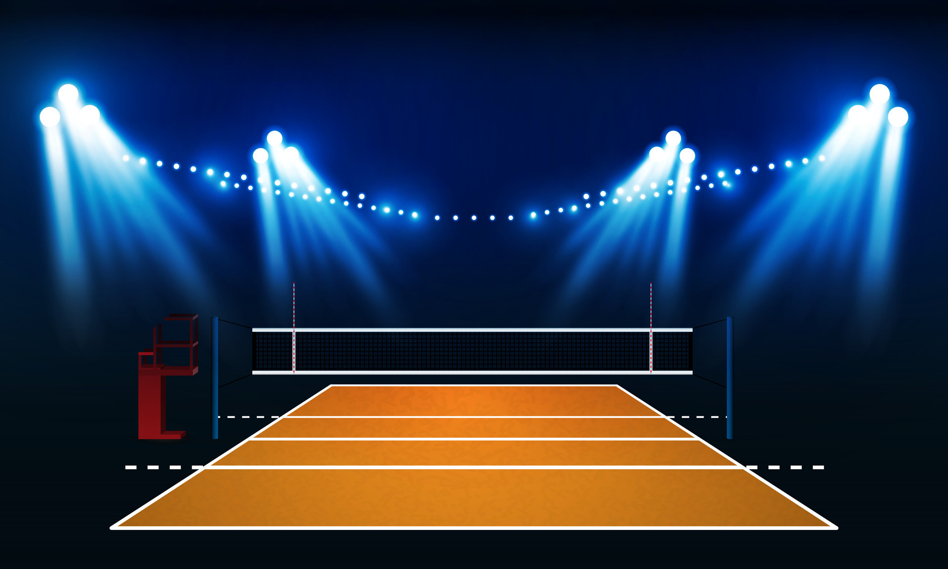 Volleyball court arena field with bright stadium lights vector design ...