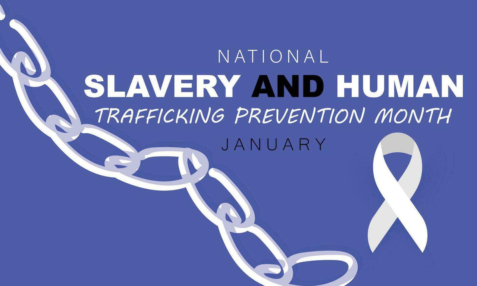 National Slavery and Human Trafficking prevention month. background, banner, card, poster, template. Vector illustration.