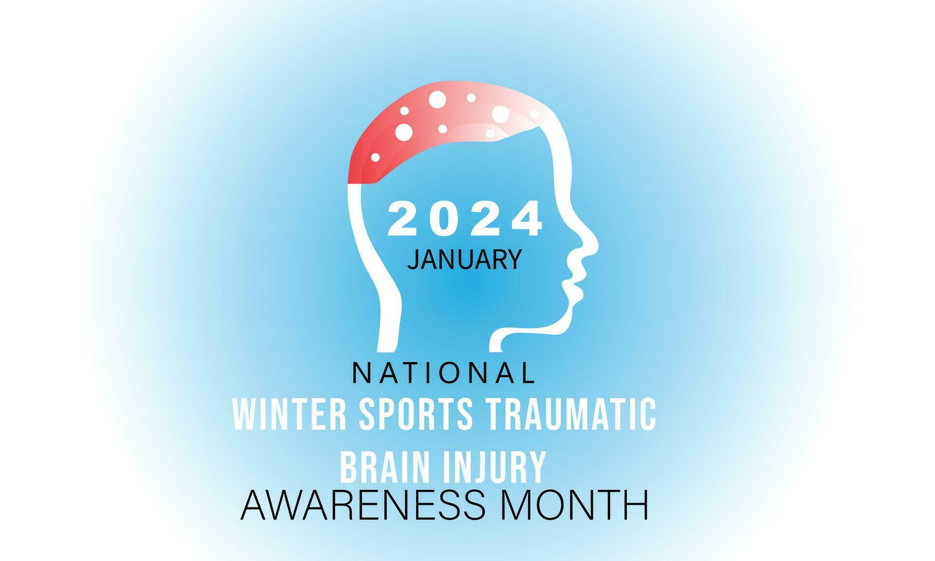 National Winter Sports Traumatic brain injury awareness month. background, banner, card, poster