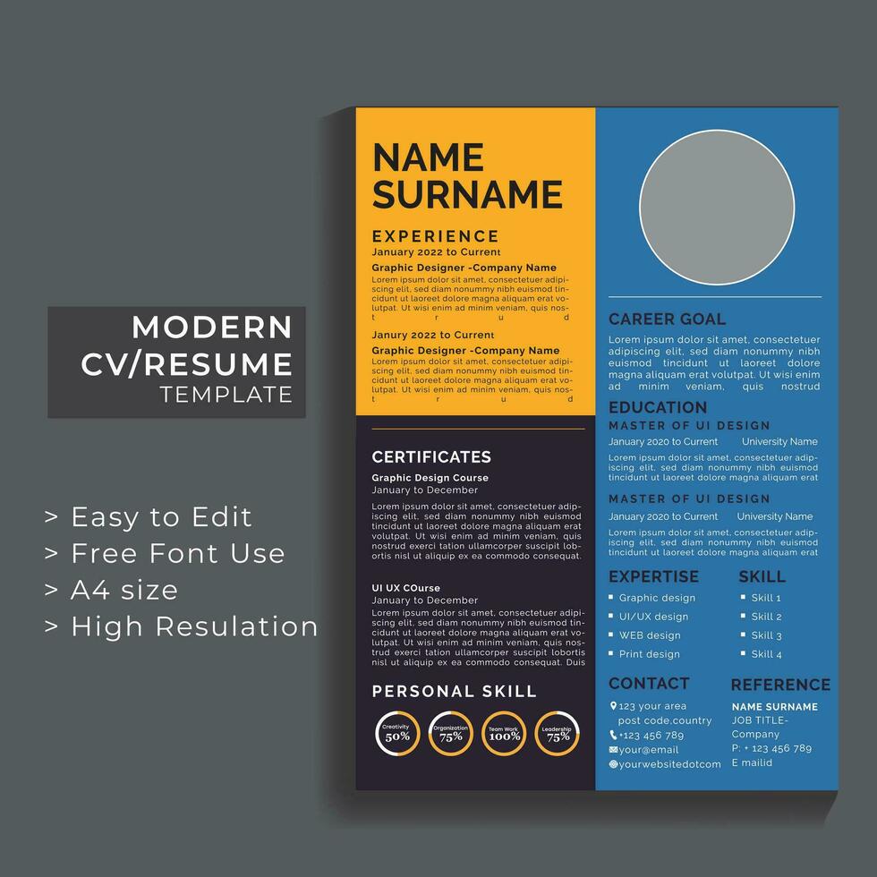 Cv Resume Template,modern resume design vector