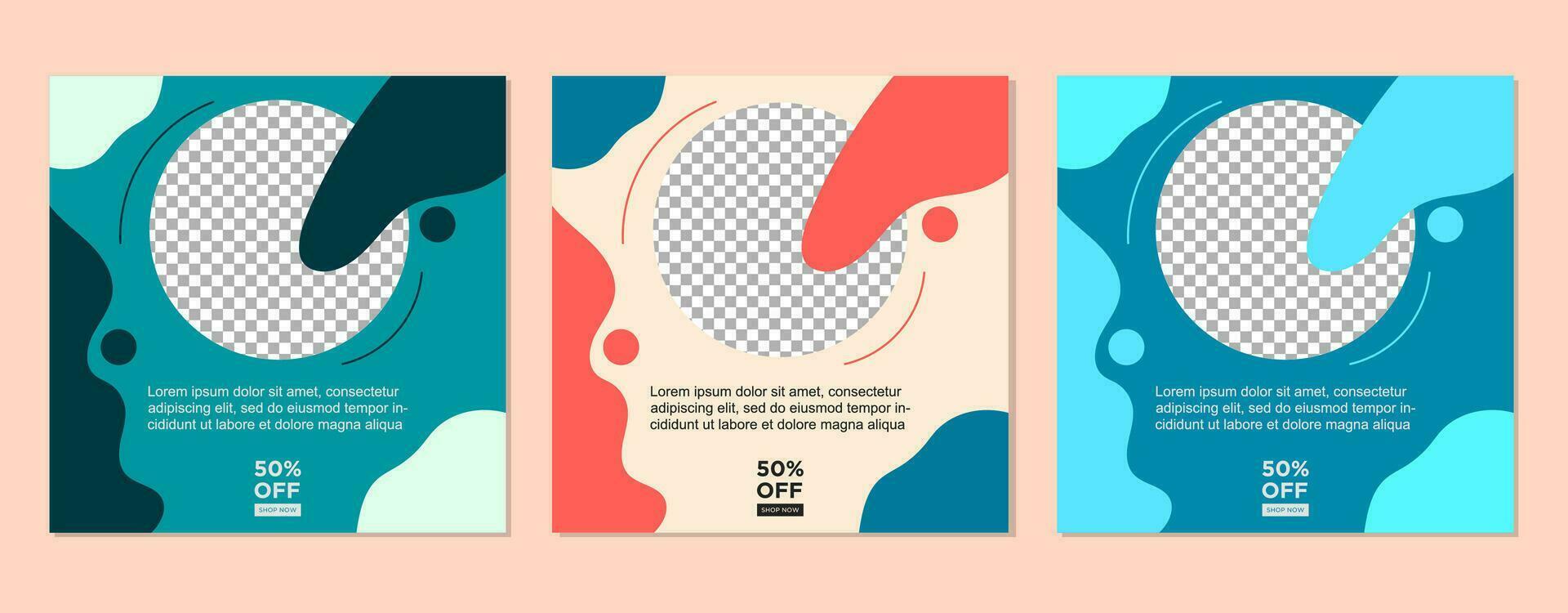 ABSTRACT SQUARE BACKGROUND SOCIAL MEDIA POST BANNER TEMPLATE SALES SET. EDITABLE COVER DESIGN PROMOTION SALE VECTOR