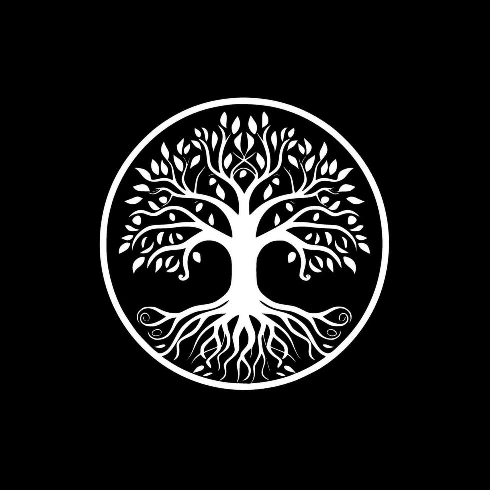 Tree of Life - Minimalist and Flat Logo - Vector illustration