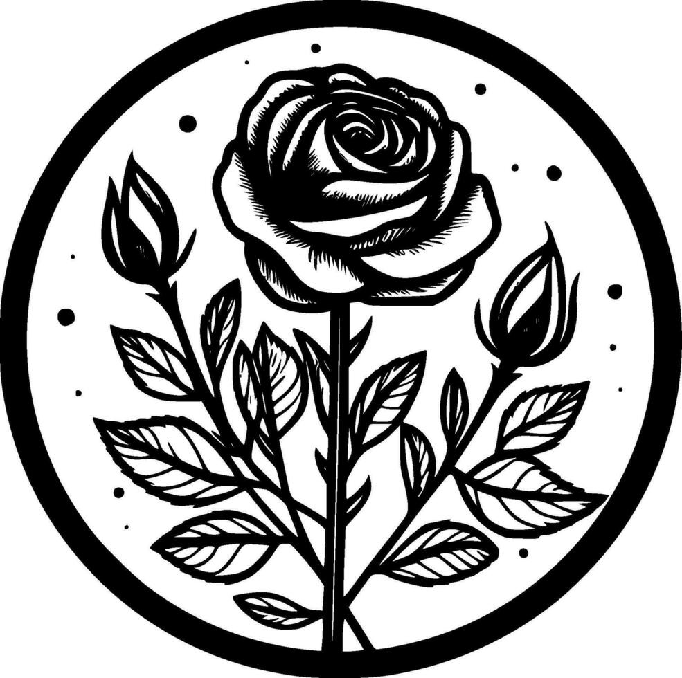 rosas, negro y blanco vector ilustración