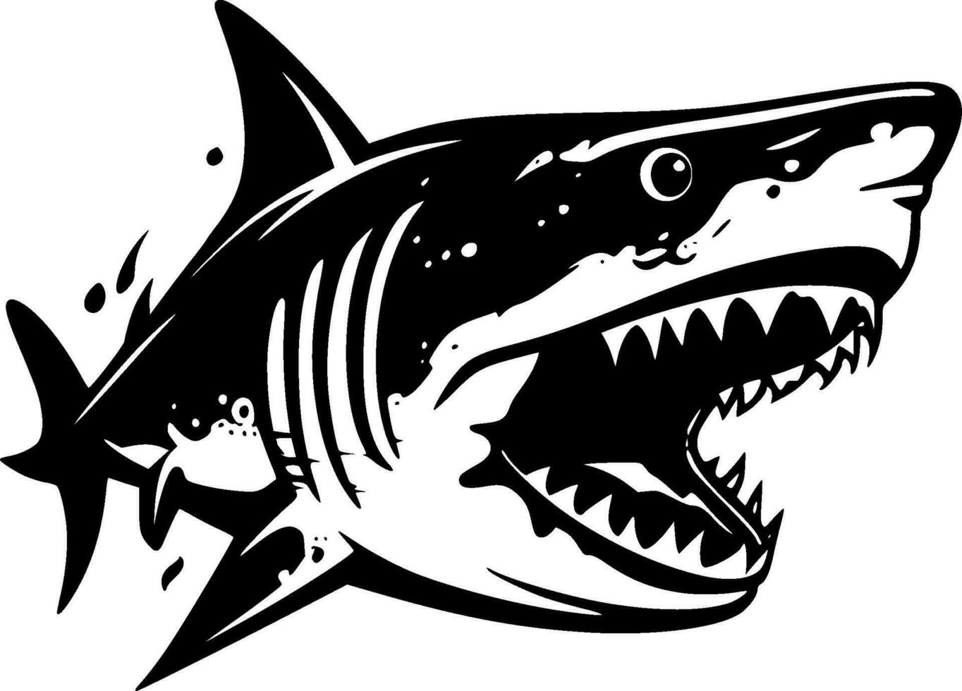 Shark, Minimalist and Simple Silhouette - Vector illustration