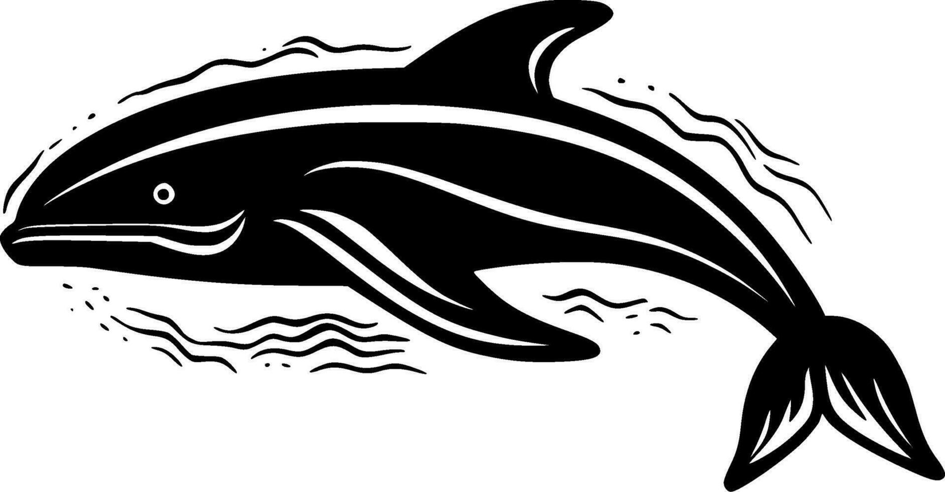 Whale - Minimalist and Flat Logo - Vector illustration