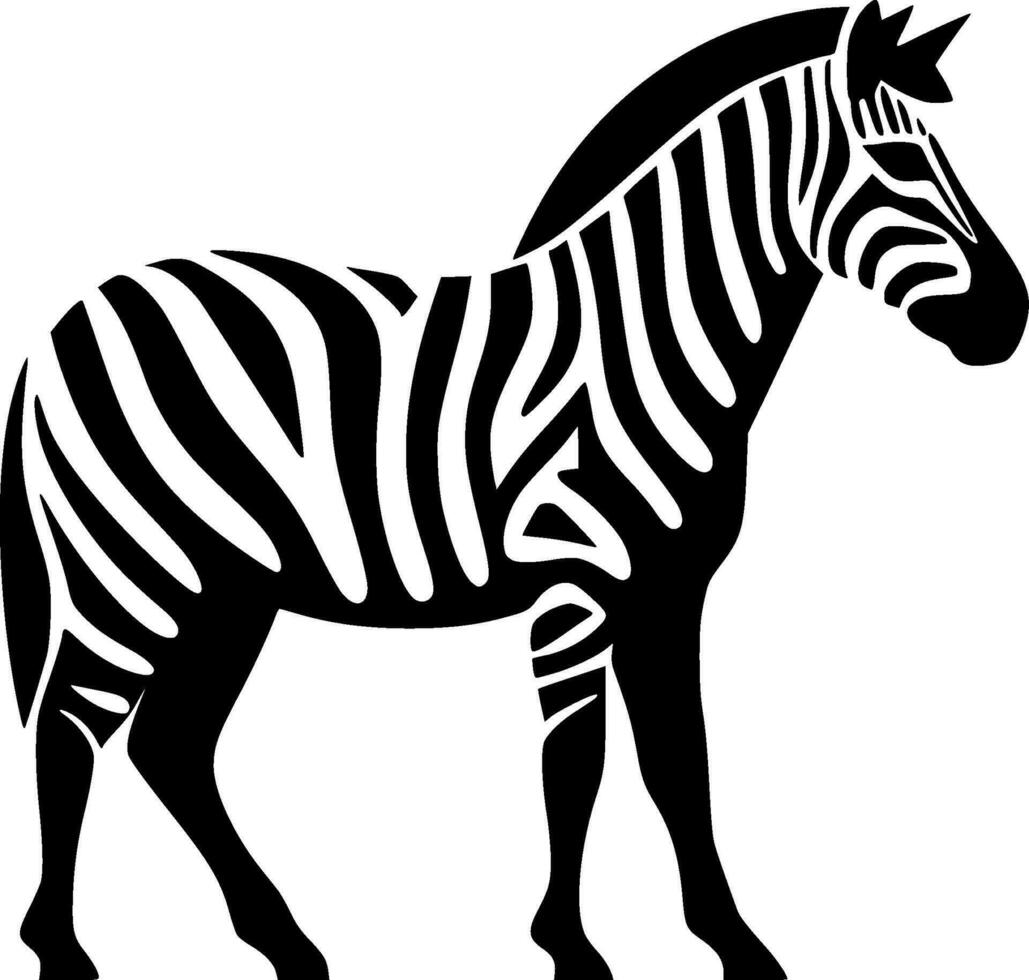 Zebra - Black and White Isolated Icon - Vector illustration