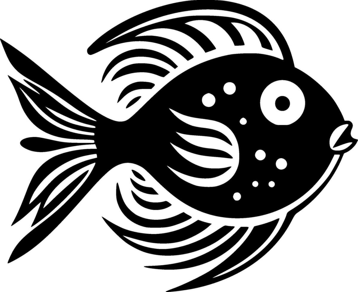 Fish, Black and White Vector illustration