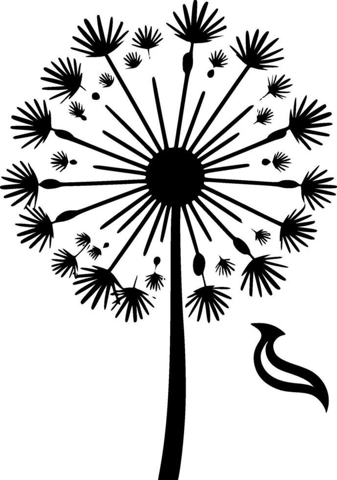 Dandelion, Minimalist and Simple Silhouette - Vector illustration