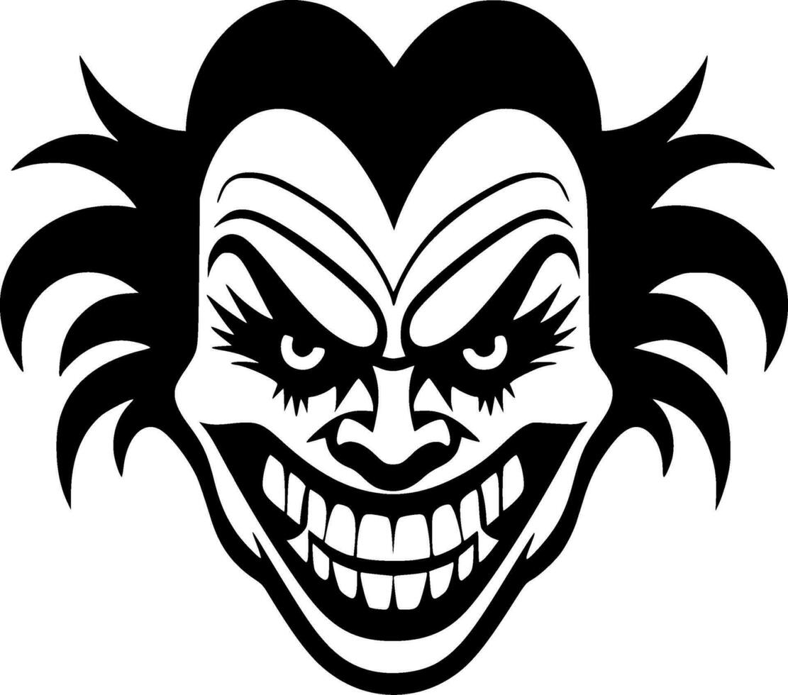 Clown - Black and White Isolated Icon - Vector illustration