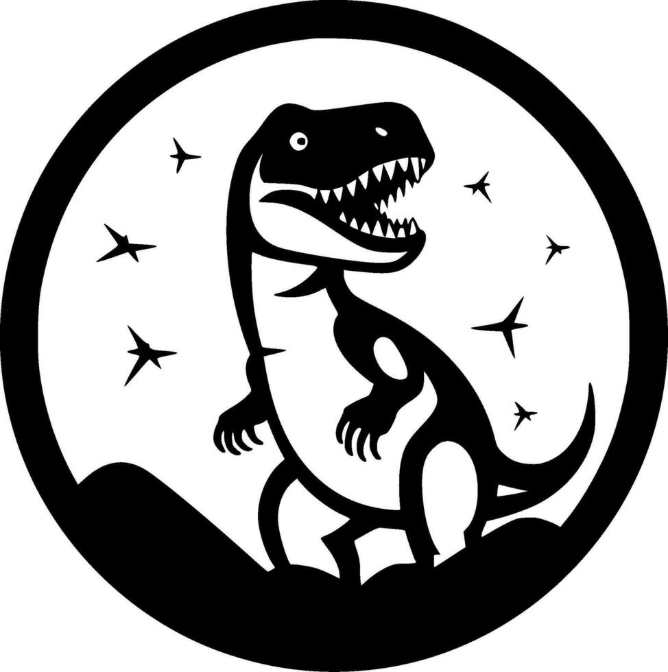 dinosaurio, negro y blanco vector ilustración