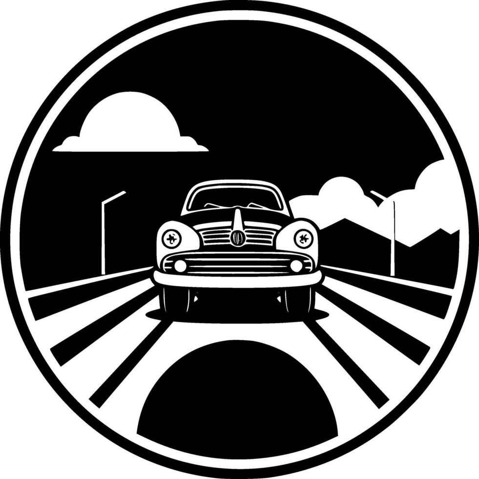 Car Coaster, Minimalist and Simple Silhouette - Vector illustration