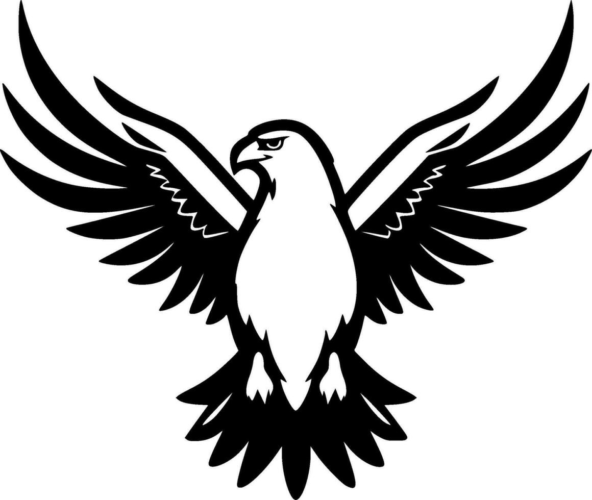 Eagle, Black and White Vector illustration