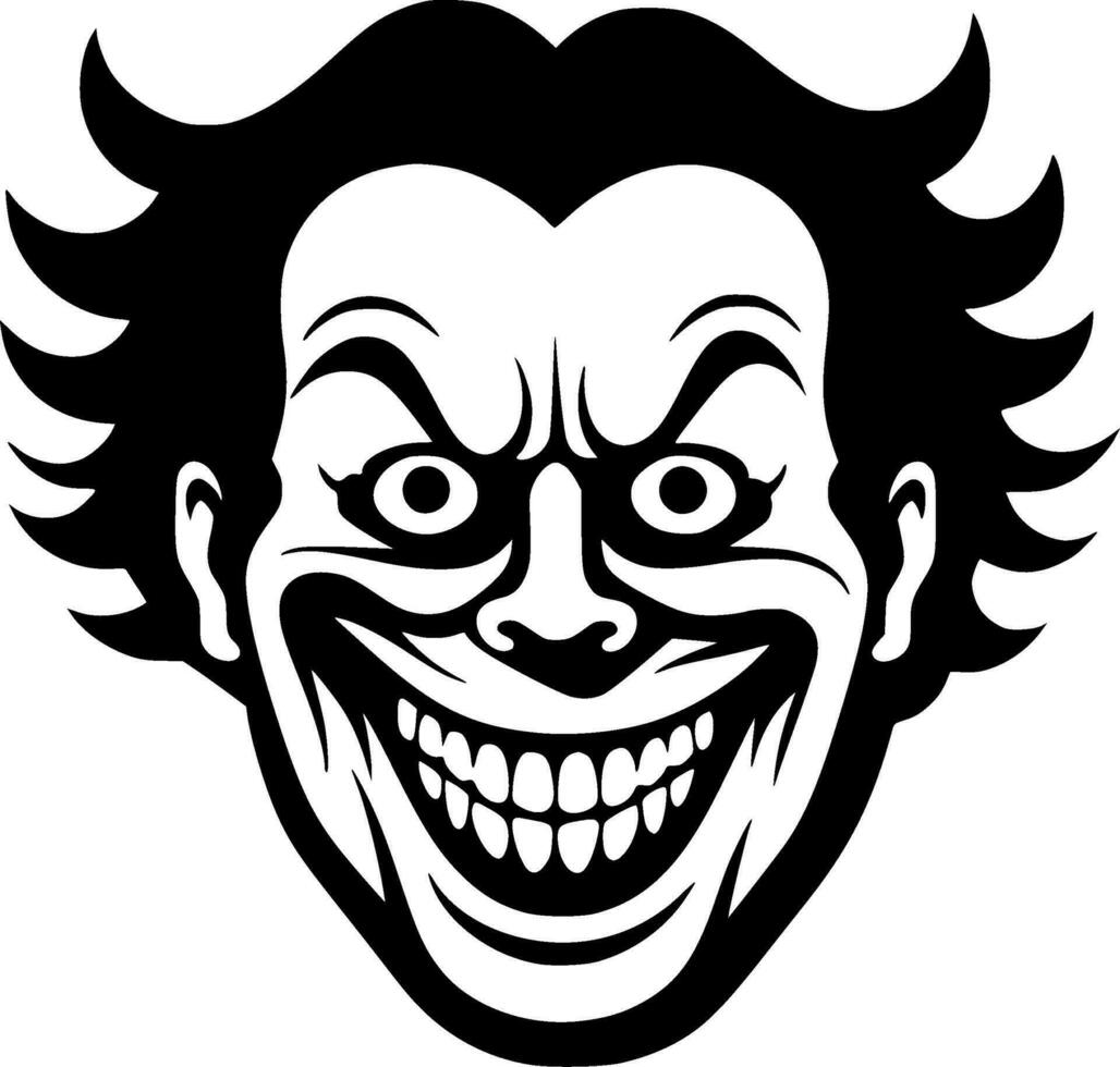 Clown, Black and White Vector illustration