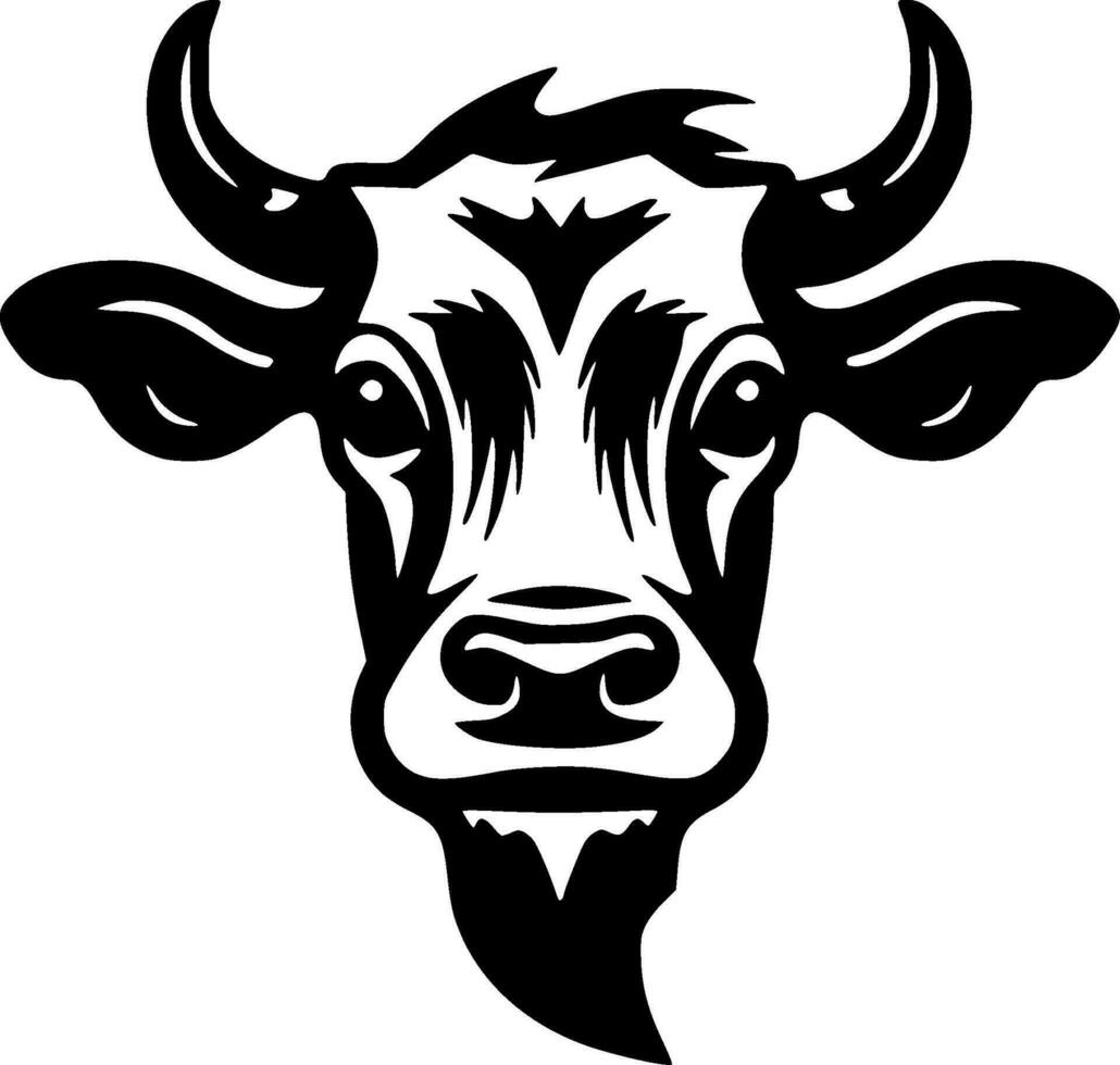 Cow, Minimalist and Simple Silhouette - Vector illustration