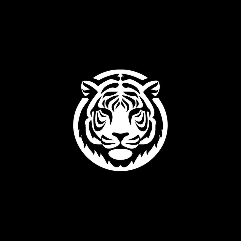 Tiger, Black and White Vector illustration